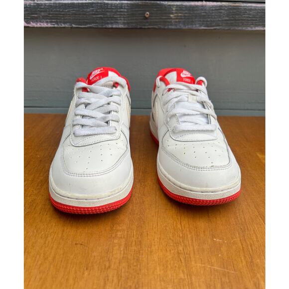 Nike Air Force 1 Low GS White Red Youth Size 3Y Sneakers - Picture 5 of 9